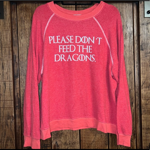 Wildfox Please Don’t Feed the Dragons Kim’s Sweater in Red Size Medium - Picture 2 of 4